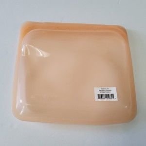 Stasher Silicone Reusable Food Bag Sandwich Storage Size Papaya